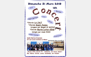 Concert pour  Une pierre pour la jalt  Dimanche 31 mars 